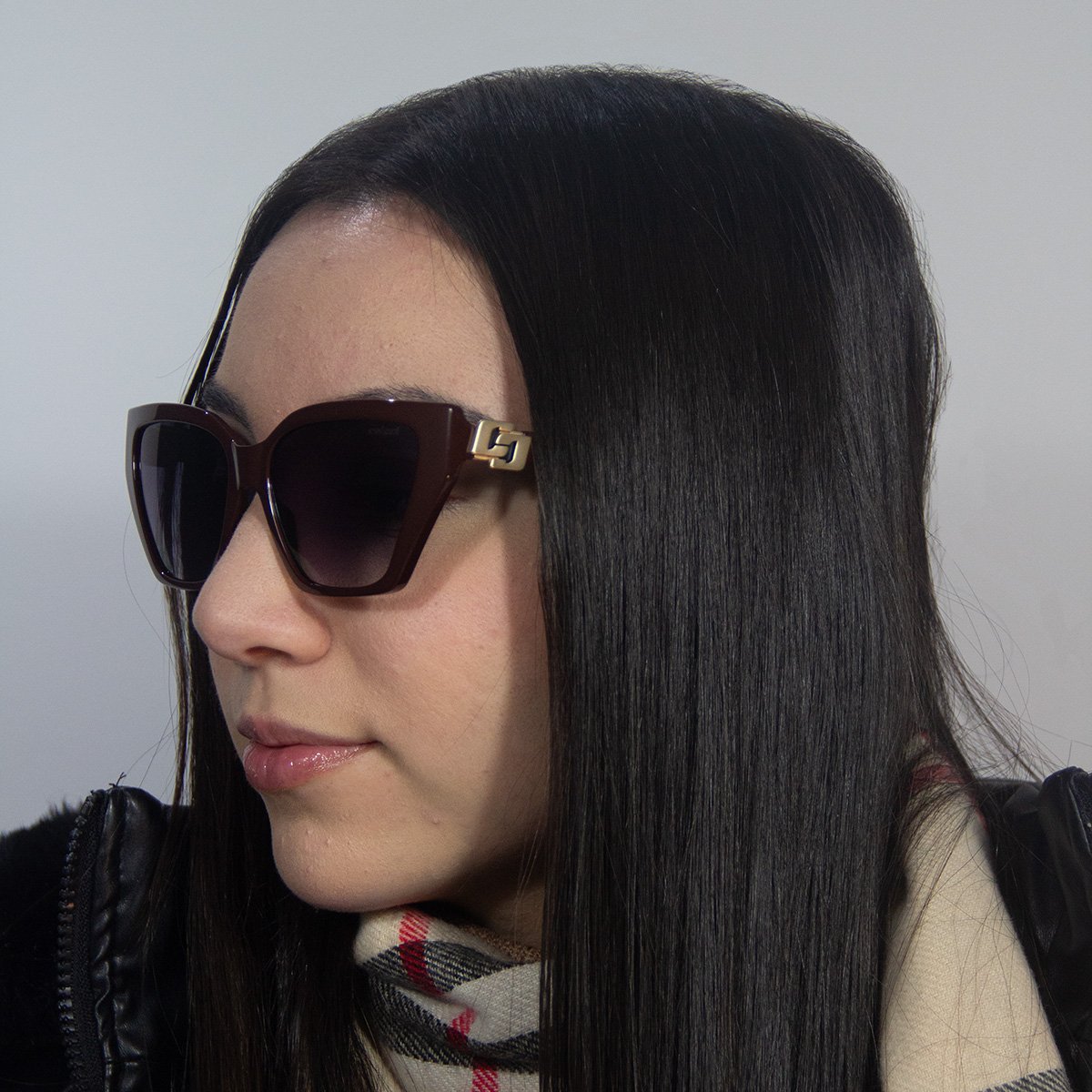 Oculos Solar Colcci Miranda C0292c2333 Bordo Brilho Lente Cinza Degrade cat1 Bordô 5