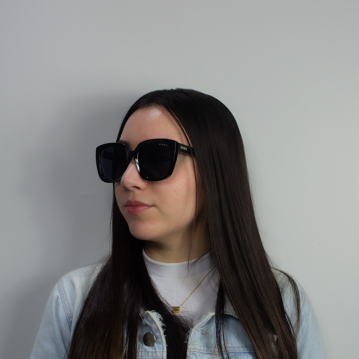 Oculos Solar Evoke For You Ds104 A01 Preto Brilho Lente Cinza Preto 5