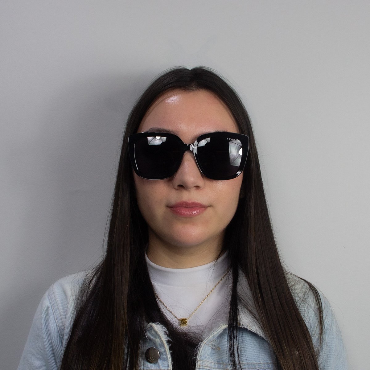 Oculos Solar Evoke For You Ds104 A01 Preto Brilho Lente Cinza Preto 6