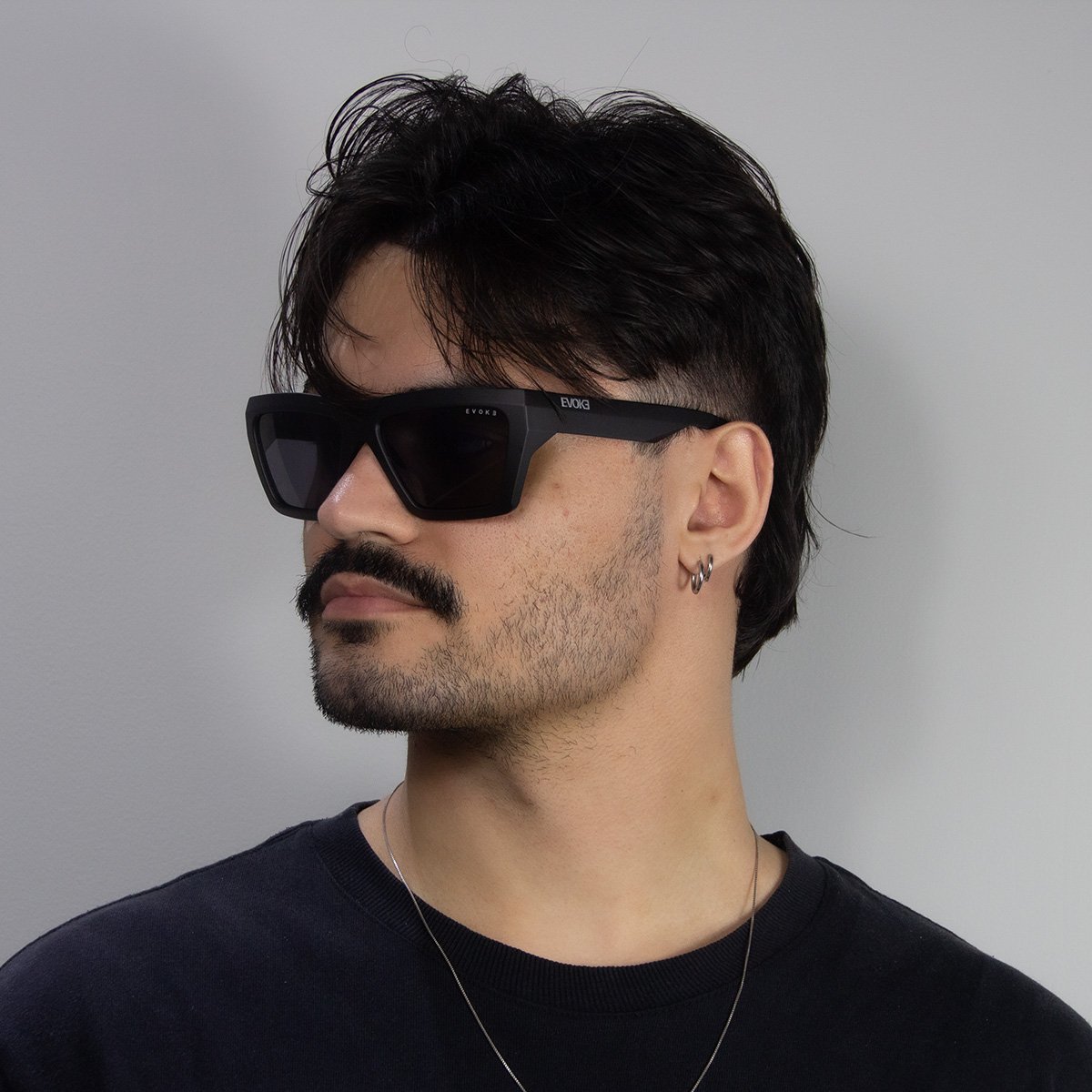 Oculos Solar Evoke Outlaw Big A11 Preto Fosco Lente Cinza Preto 5