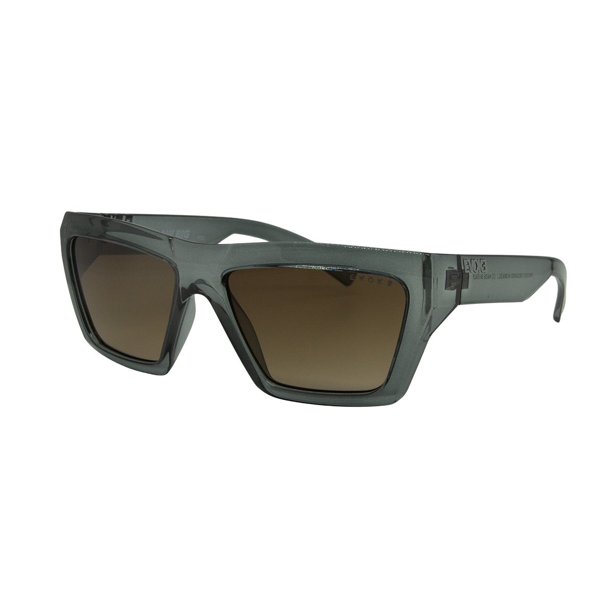 Oculos Solar Evoke Outlaw Big H02 Cinza Translucido Lente Marrom Degrade