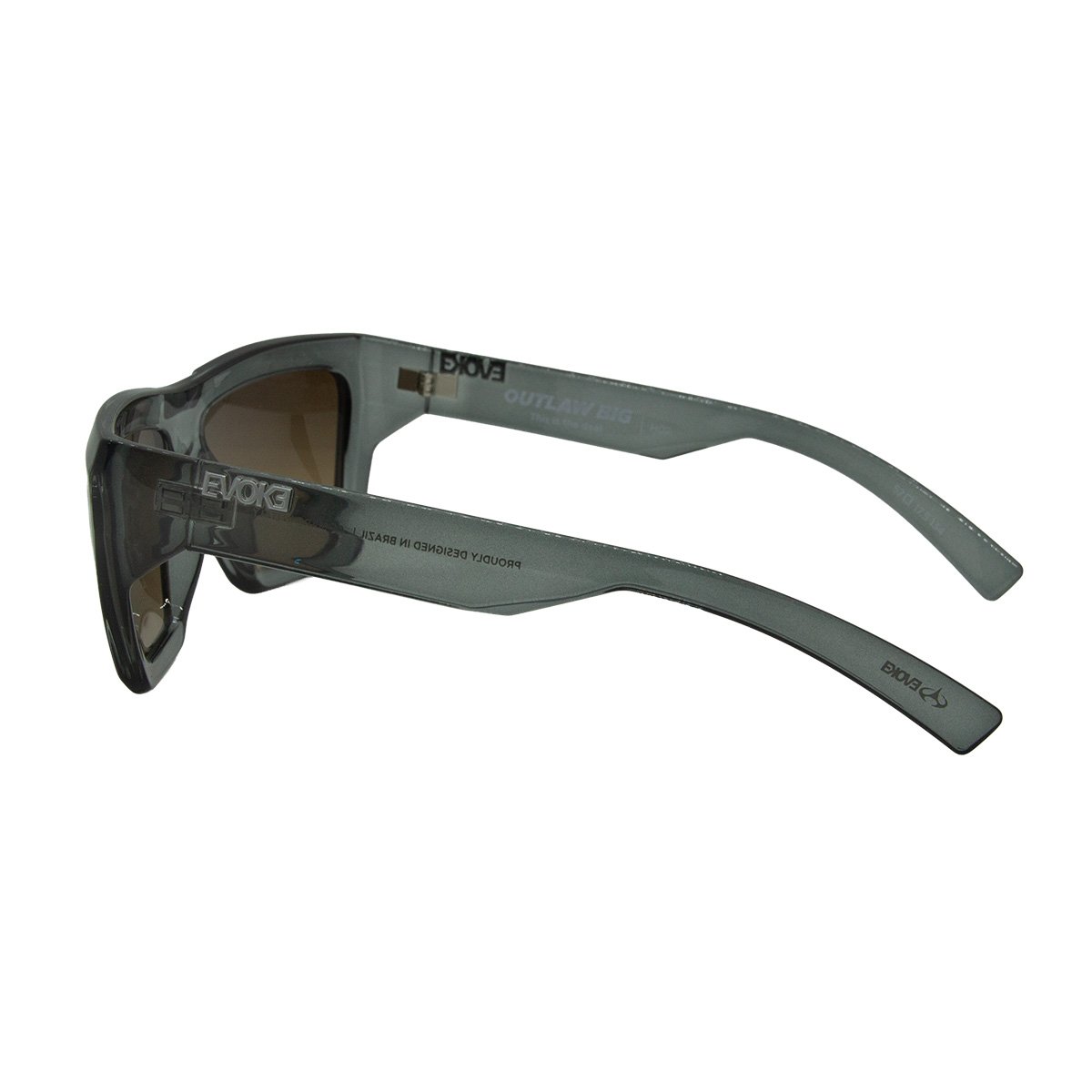 Oculos Solar Evoke Outlaw Big H02 Cinza Translucido Lente Marrom Degrade Cinza 3