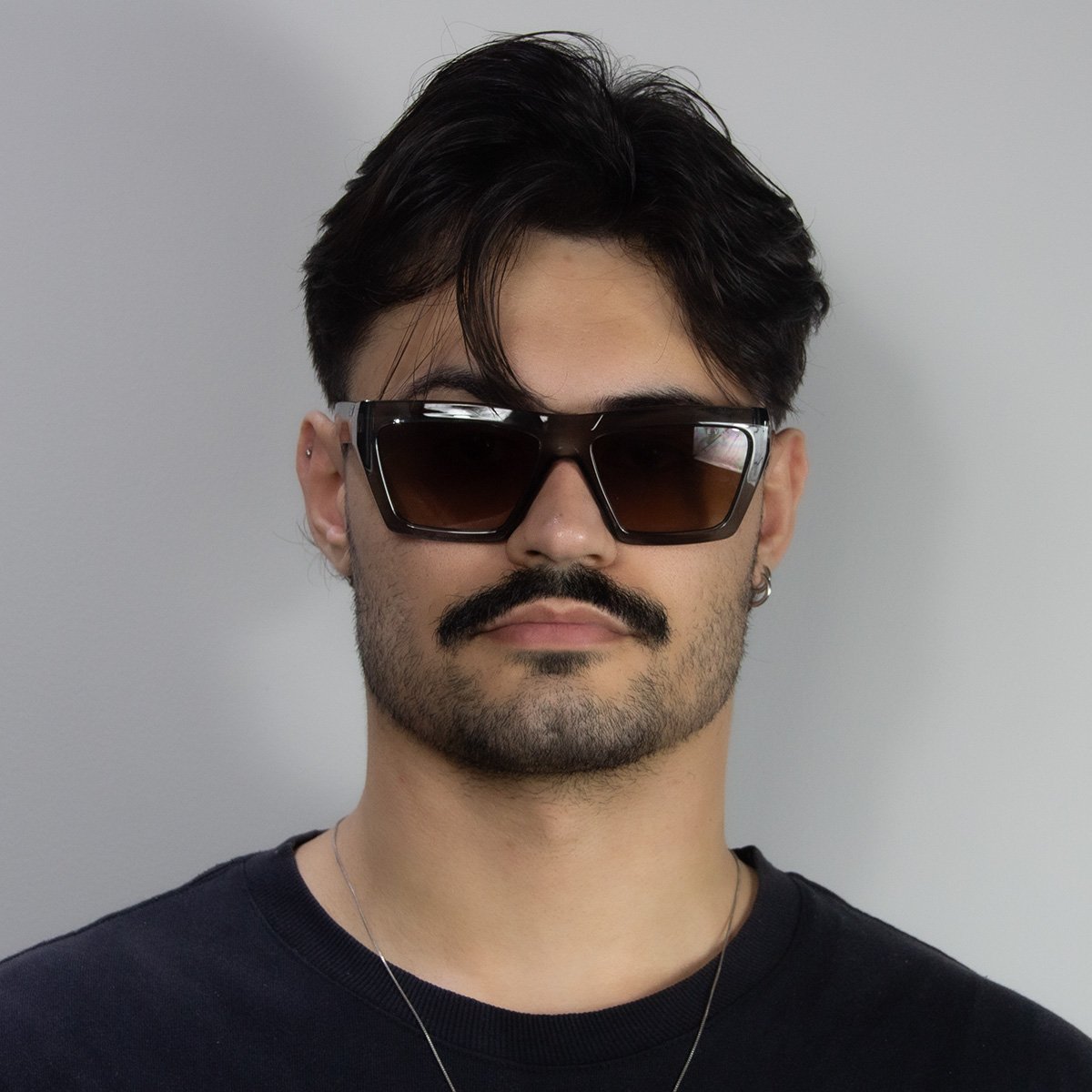 Oculos Solar Evoke Outlaw Big H02 Cinza Translucido Lente Marrom Degrade Cinza 6