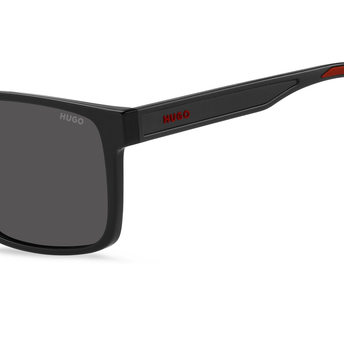 Oculos Solar Hugo Hg1369/s 807 57 Preto Brilho Lente Cinza Preto/Vermelho 4