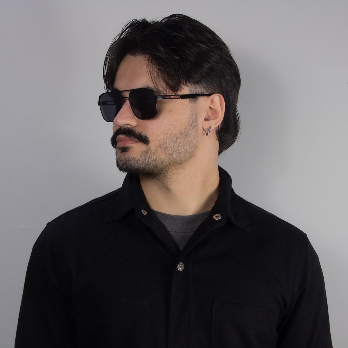 Oculos Solar Hugo Hg1384/s 003 57 Preto Fosco Lente Cinza Preto 5