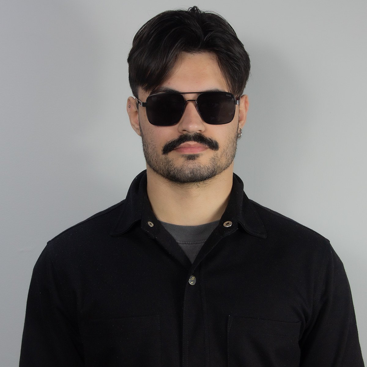 Oculos Solar Hugo Hg1384/s 003 57 Preto Fosco Lente Cinza Preto 6