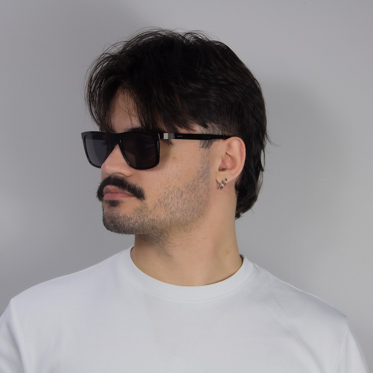 Oculos Solar Boss 1699/s 807 56 Preto Brilho Lente Cinza Polarizada Preto 6