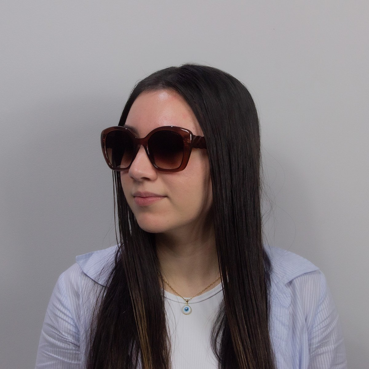 Oculos Solar Bulget Bg8057 G03 Marrom Translucido Lente Marrom Degrade Marrom 6