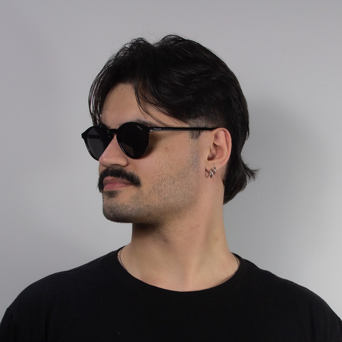 Oculos Solar Polaroid Pld4153/s 807 50 Preto Brilho Lente Cinza Polarizada Preto 6