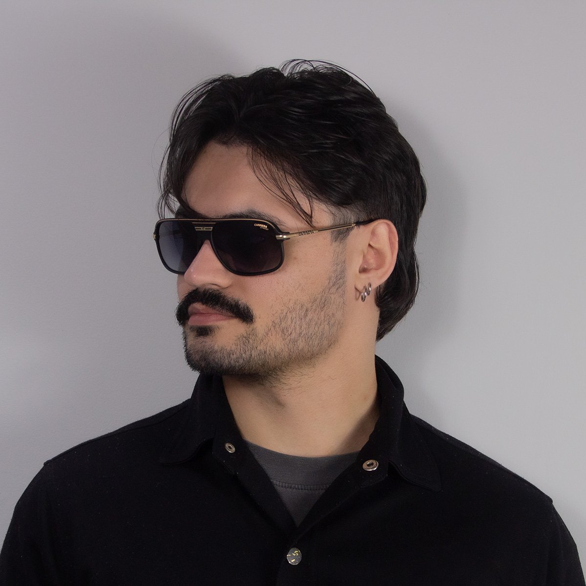 Oculos Solar Carrera C Sport 10/s I46 62 Preto Fosco Lente Cinza Degrade Preto 6