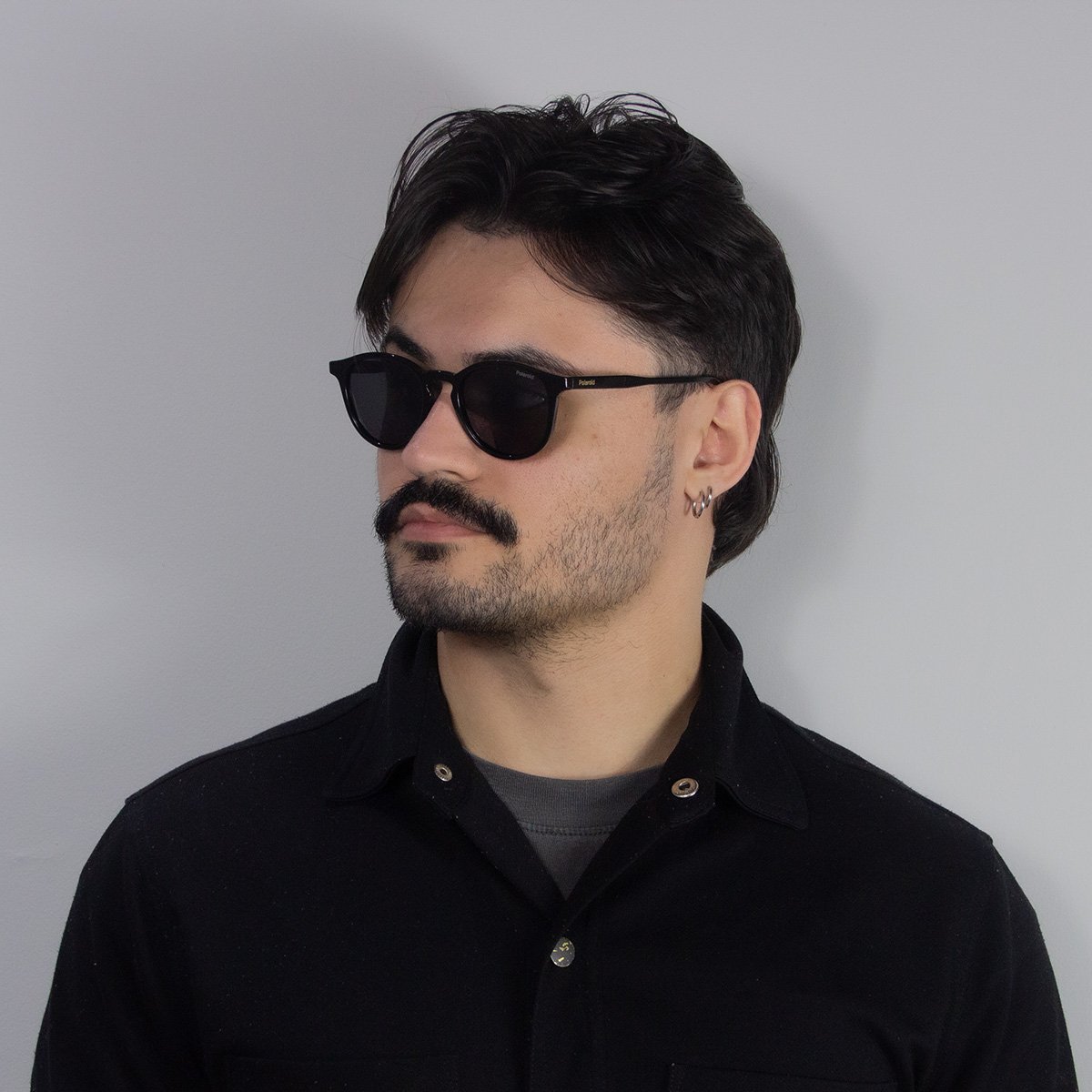 Oculos Solar Polaroid Pld4191/s 807 51 Preto Brilho Lente Cinza Polarizada Preto 5