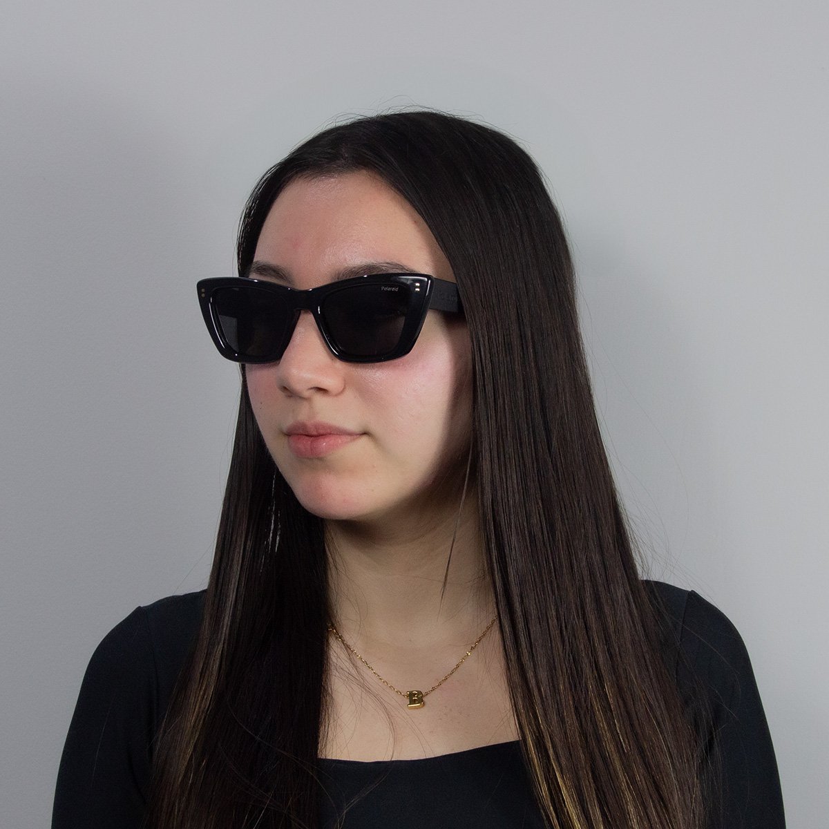 Oculos Solar Polaroid Pld6242/s/x 807 54 Preto Brilho Lente Cinza Polarizada Preto 6