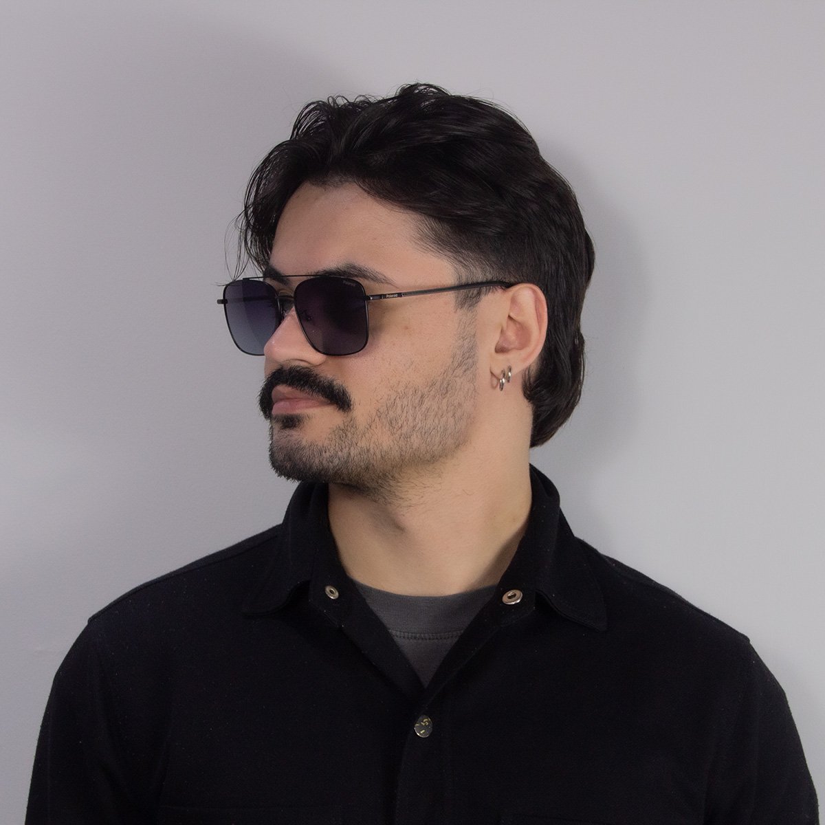 Oculos Solar Polaroid Pld4192/g/s/x 003 59 Preto Fosco Lente Cinza Degrade Polarizada Preto/Azul 5