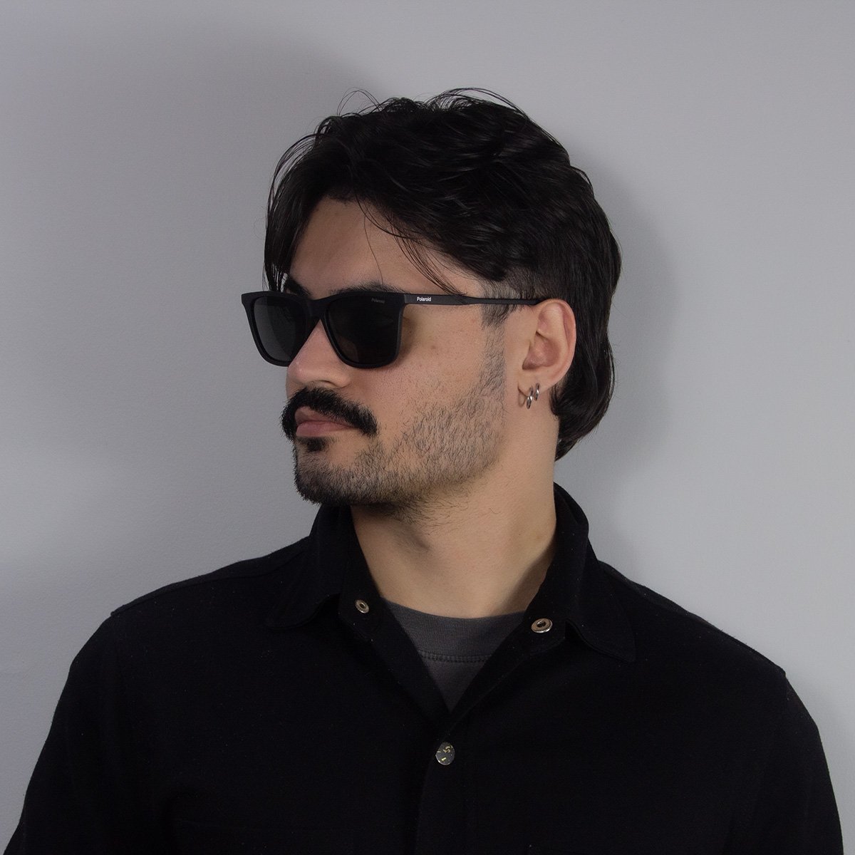 Oculos Solar Polaroid Pld4190/s 003 56 Preto Fosco Lente Verde Polarizada Preto 5