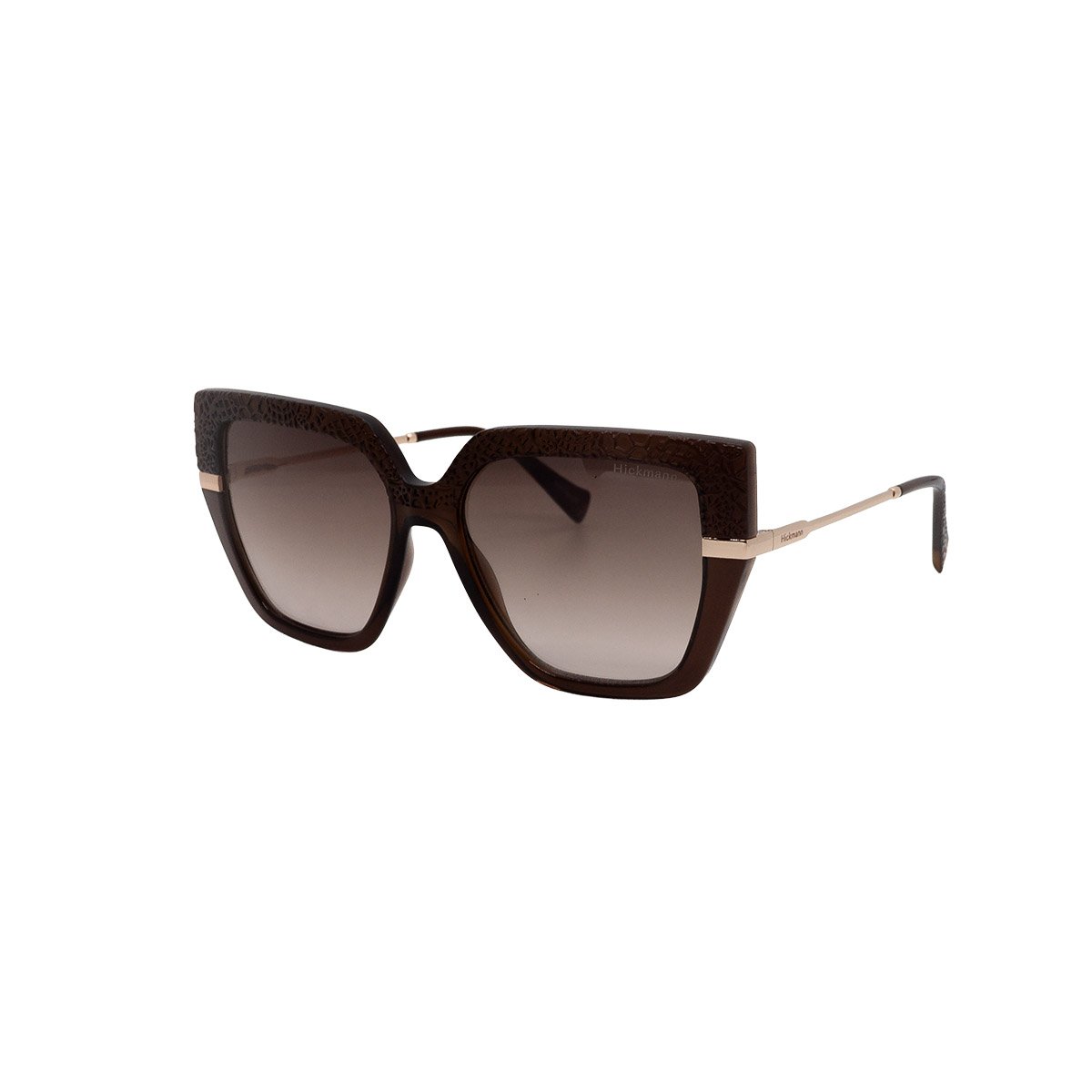 Oculos Solar Hickmann Peonia 1 G02 Marrom Translucido Lente Marrom Degrade