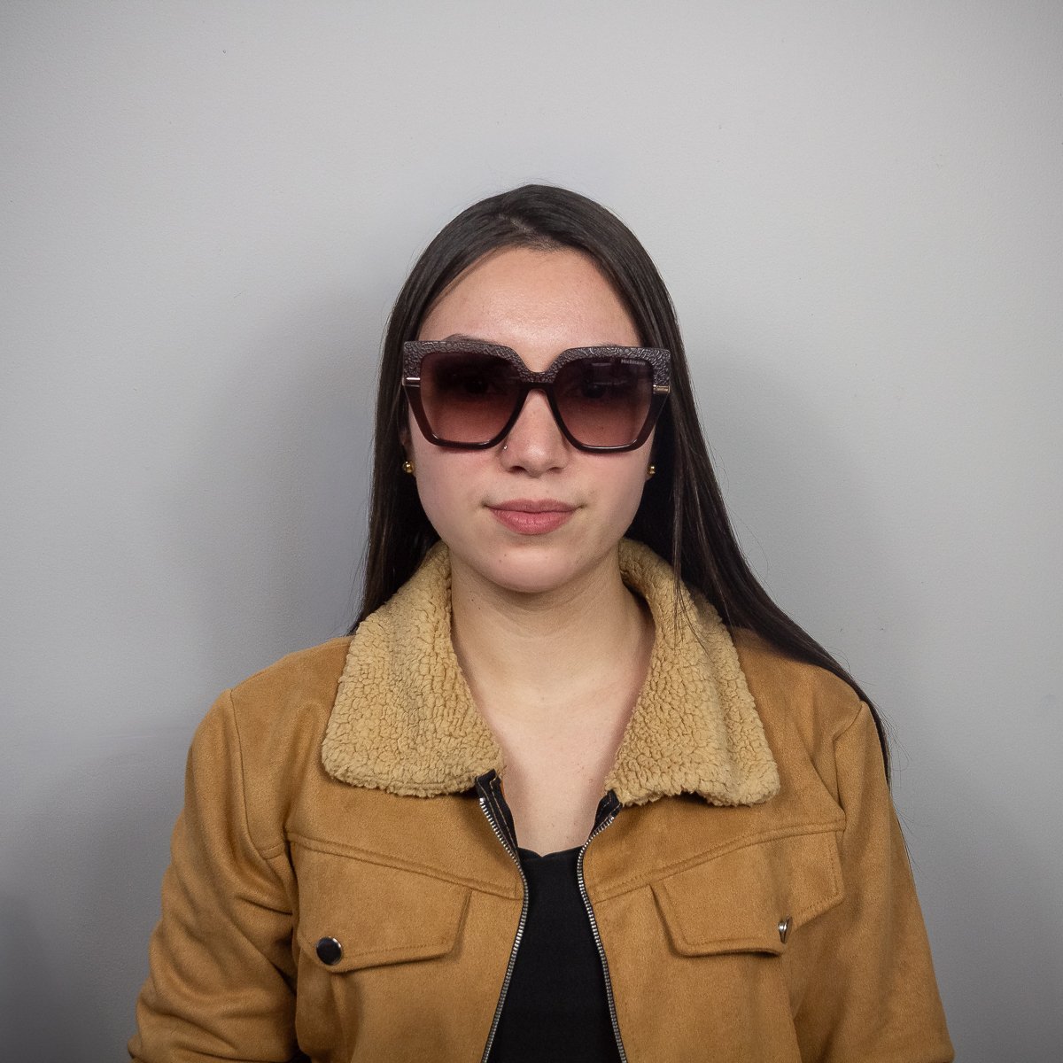 Oculos Solar Hickmann Peonia 1 G02 Marrom Translucido Lente Marrom Degrade Marrom 5