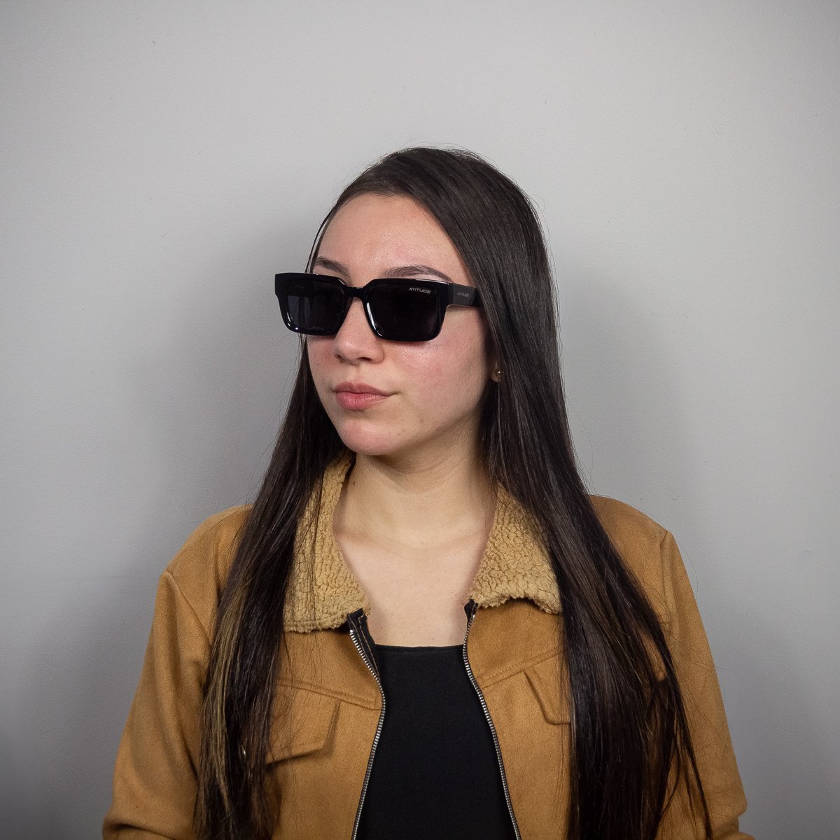 Oculos Solar Atitude At8249 A01 Preto Brilho Lente Cinza Preto 5