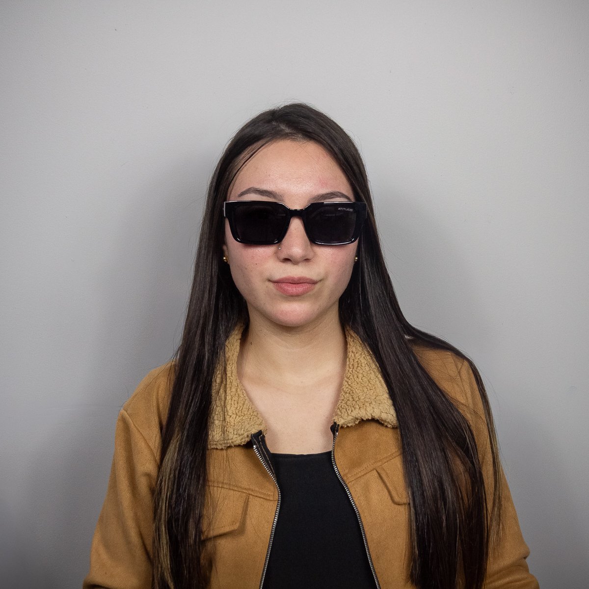 Oculos Solar Atitude At8249 A01 Preto Brilho Lente Cinza Preto 6