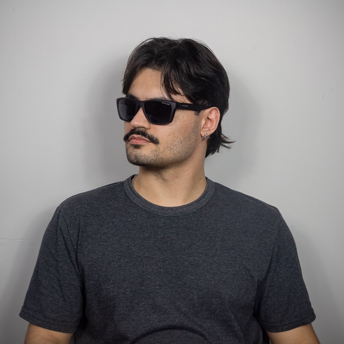 Oculos Solar Atitude At8239 A11 Preto Fosco Lente Cinza Preto 5