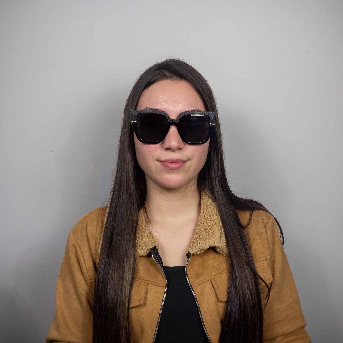 Oculos Solar Hickmann Peonia 1 A01 Preto Fosco Lente Cinza Preto 6