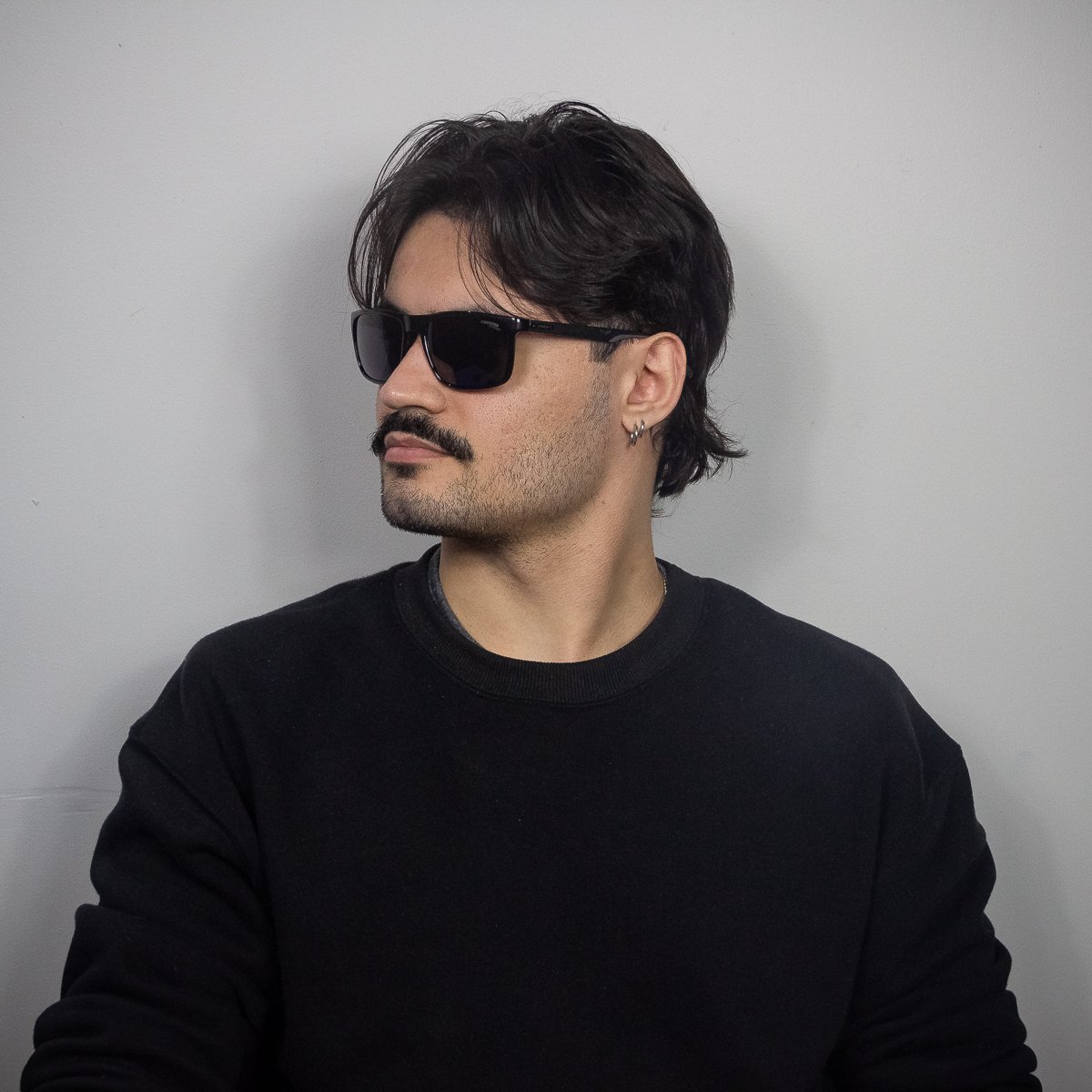 Oculos Solar Carrera 8047/s 807 58 Preto Brilho Lente Cinza Preto 6