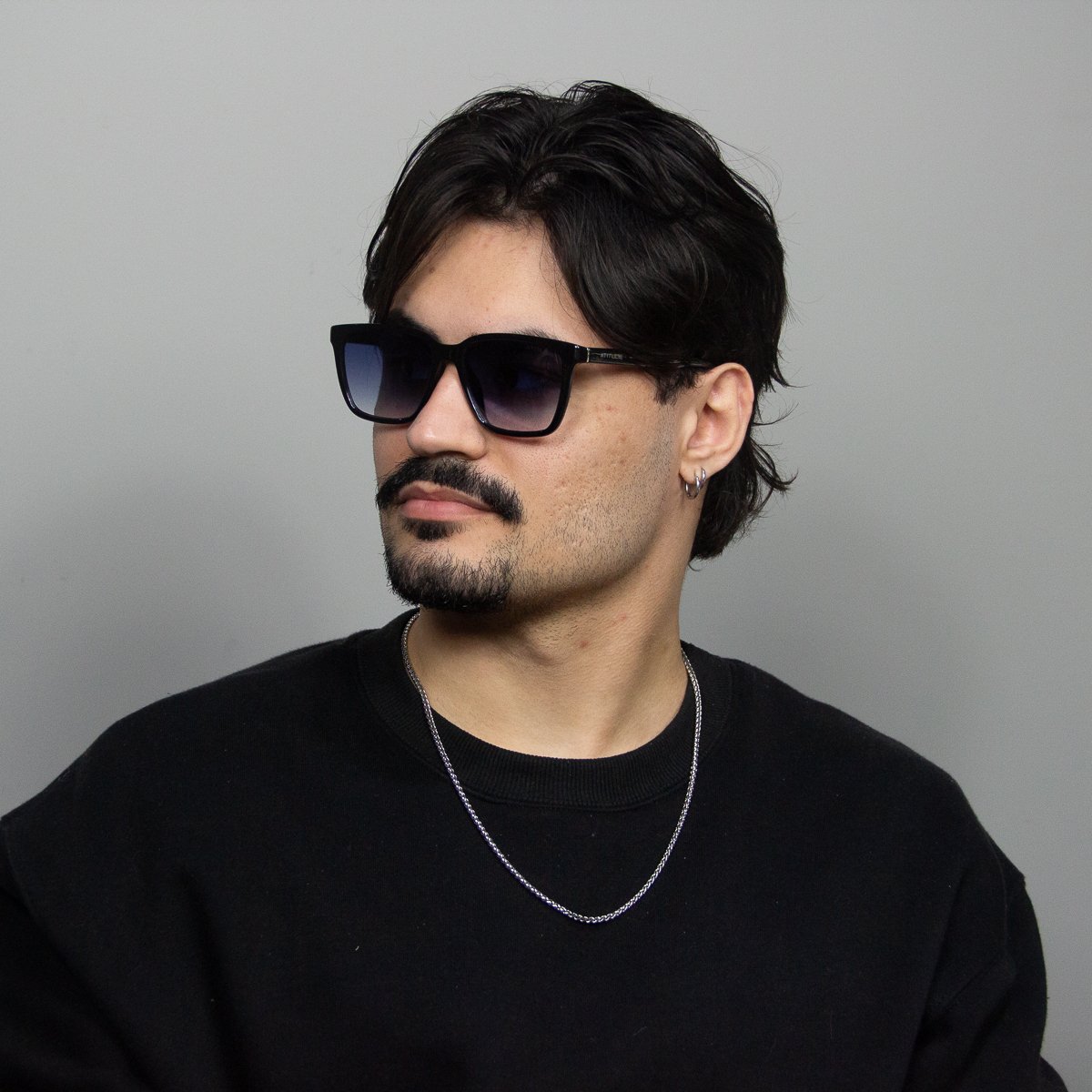 Oculos Solar Atitude At8070 A02 Preto Brilho Lente Azul Degrade Preto 6