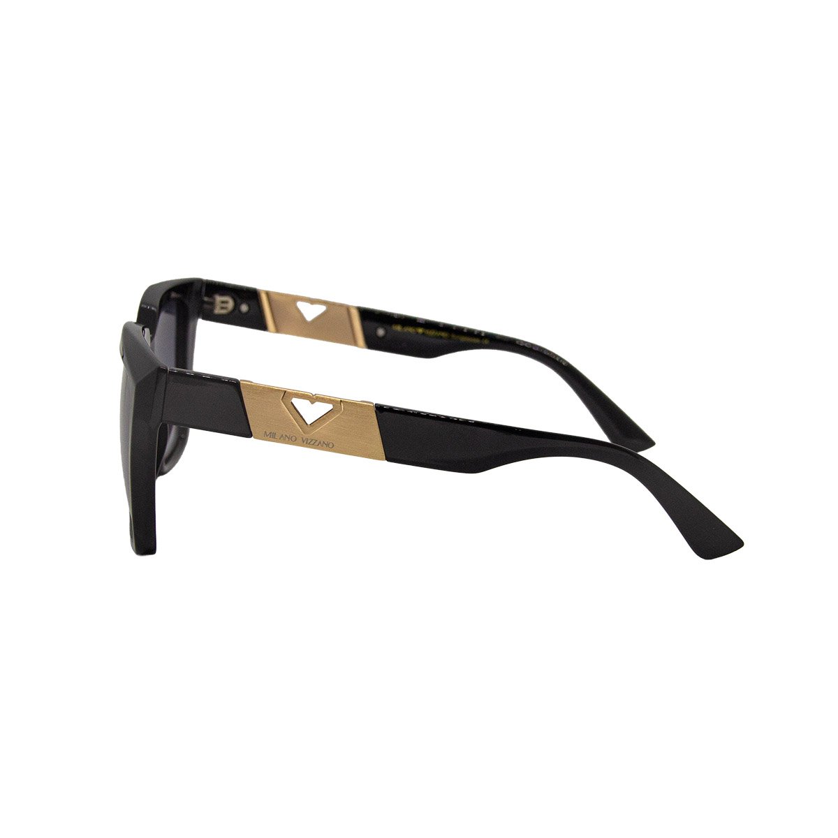 Oculos Solar Milano Vizzano Ouro 226/sl C100 Preto Brilho Lente Cinza Degrade Preto 3