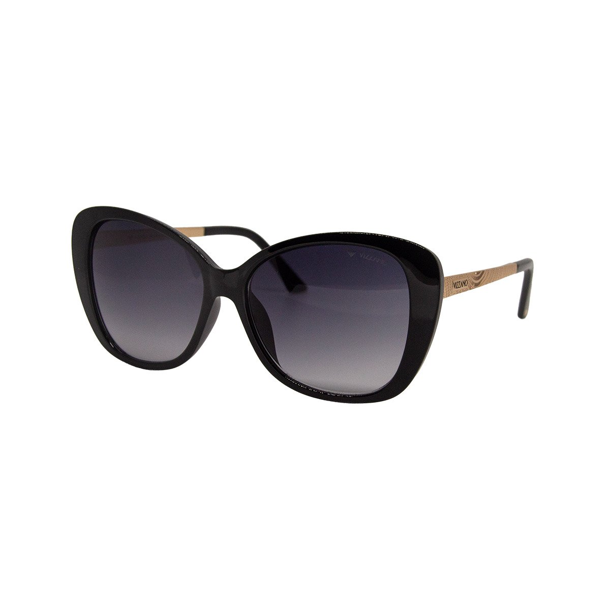 Oculos Solar Milano Vizzano Ouro 17/s Av234 Preto Brilho Lente Cinza Degrade