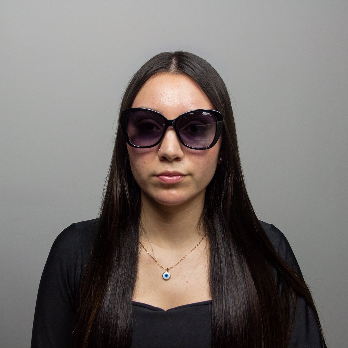 Oculos Solar Milano Vizzano Ouro 17/s Av234 Preto Brilho Lente Cinza Degrade Preto 5