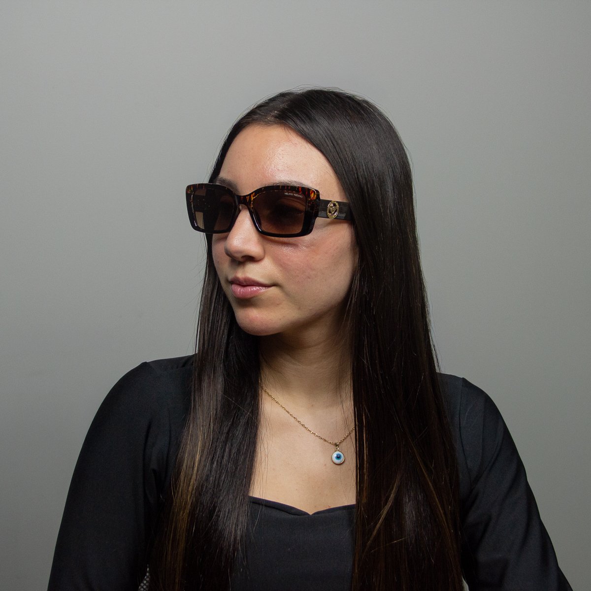 Oculos Solar Milano Vizzano Ouro 229/sl C200 Marrom Brilho Demi Lente Marrom Degrade Marrom 5