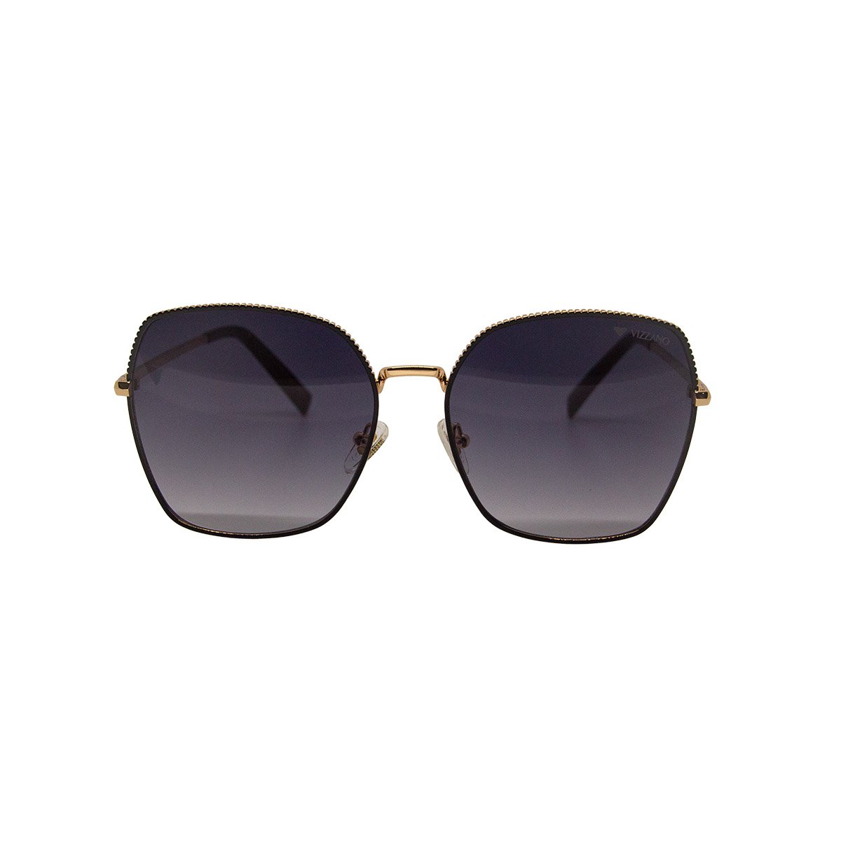 Oculos Solar Milano Vizzano Ouro 29/s Av234 Preto Brilho Lente Cinza Degrade Preto 2