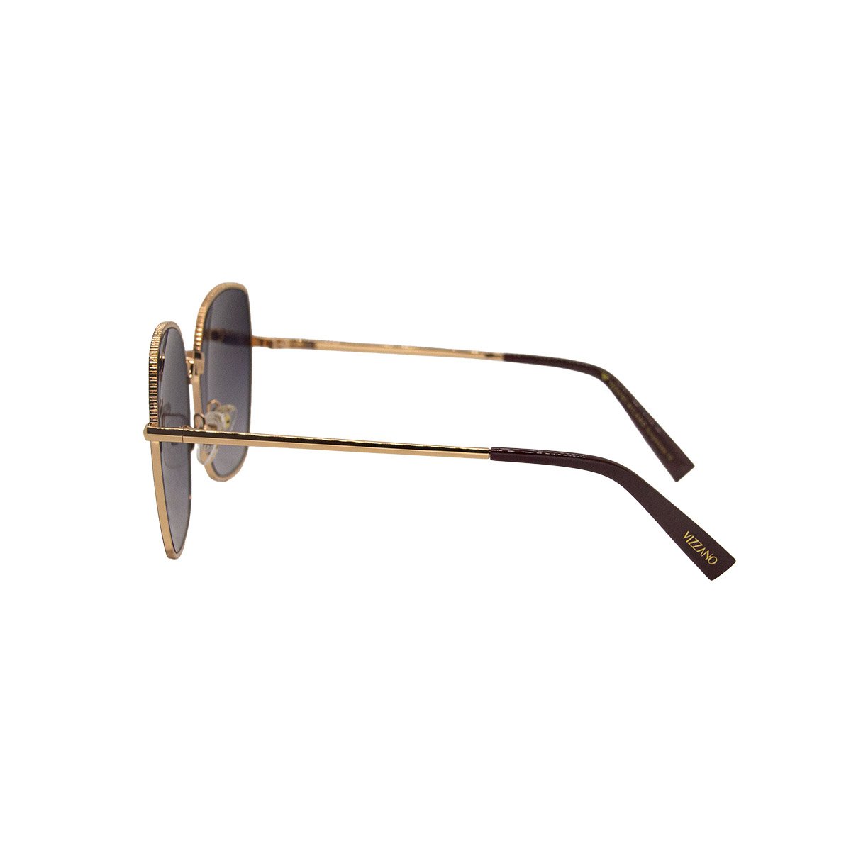 Oculos Solar Milano Vizzano Ouro 29/s Av234 Preto Brilho Lente Cinza Degrade Preto 3