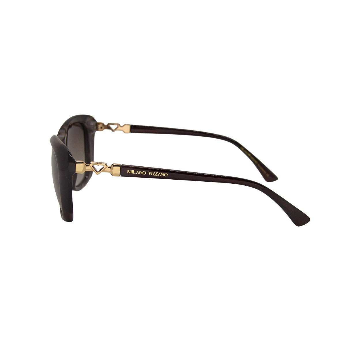 Oculos Solar Milano Vizzano Ouro 213/sl C100 Marrom Brilho Demi Lente Marrom Degrade Marrom 3