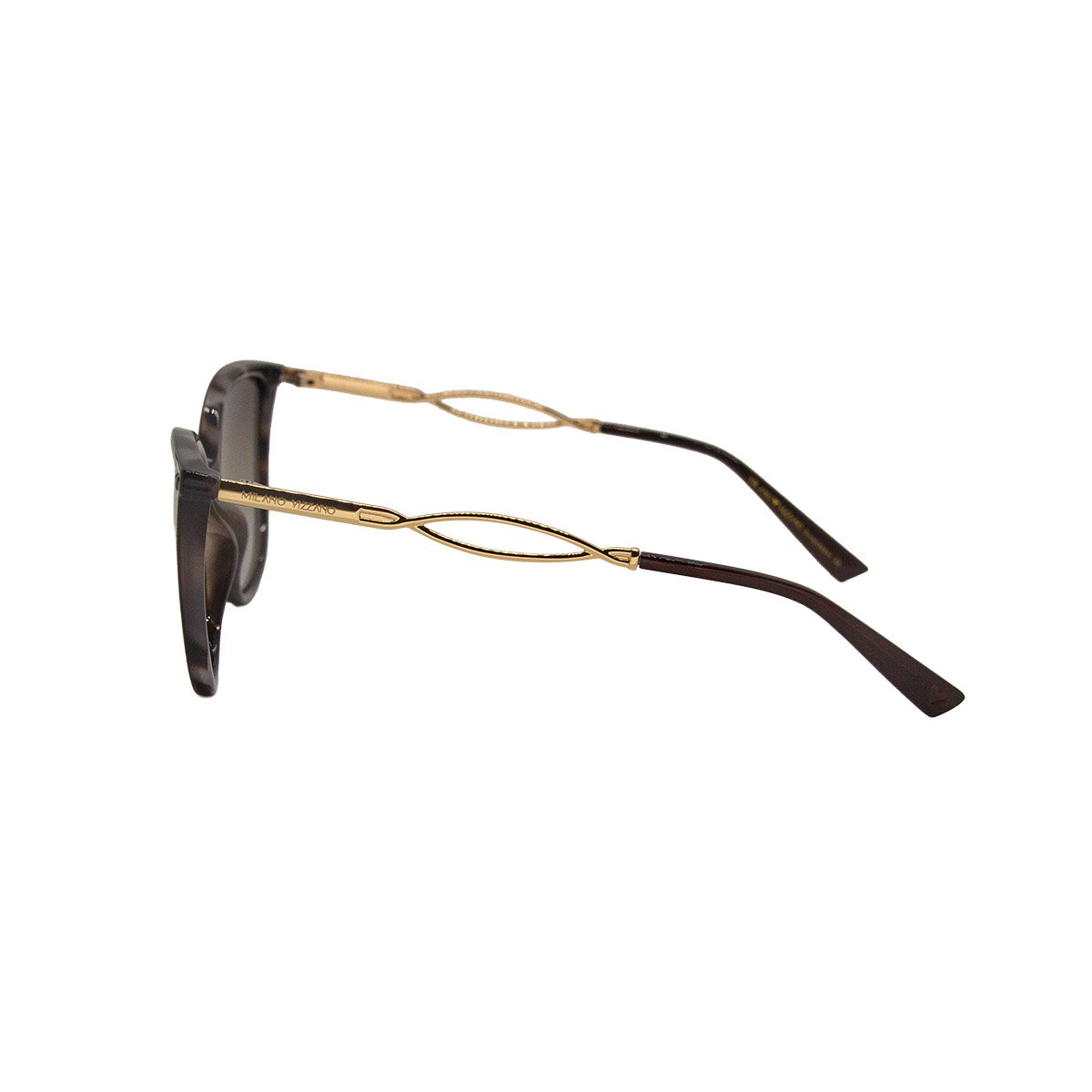 Oculos Solar Milano Vizzano Ouro 236/sl C200 Marrom Brilho Demi Lente Marrom Degrade Marrom 3