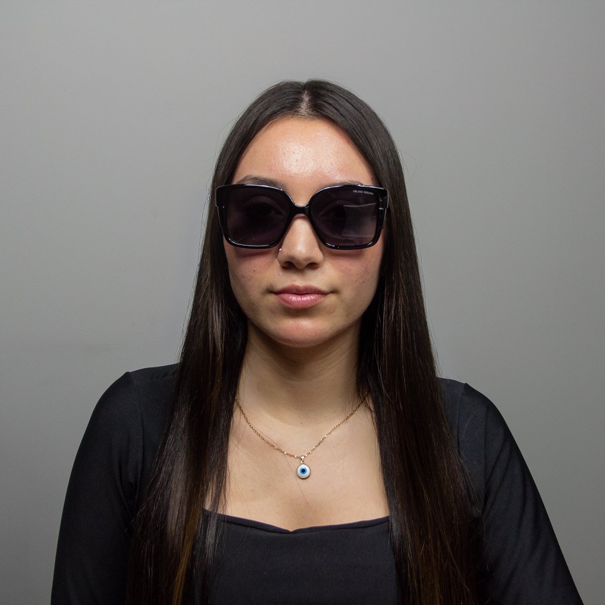 Oculos Solar Milano Vizzano Ouro 188/sl C300 Preto Brilho Lente Preto 6