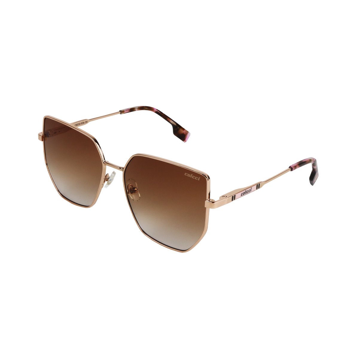 Oculos Solar Colcci C0233e1034 Dourado Brilho Lente Marrom Degrade cat1