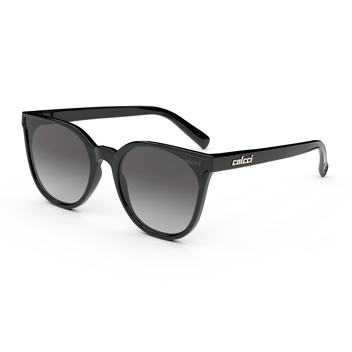 Oculos Solar Infantil Colcci Cora Fun C0206a0233 Preto Brilho Lente Cinza Degrade cat1