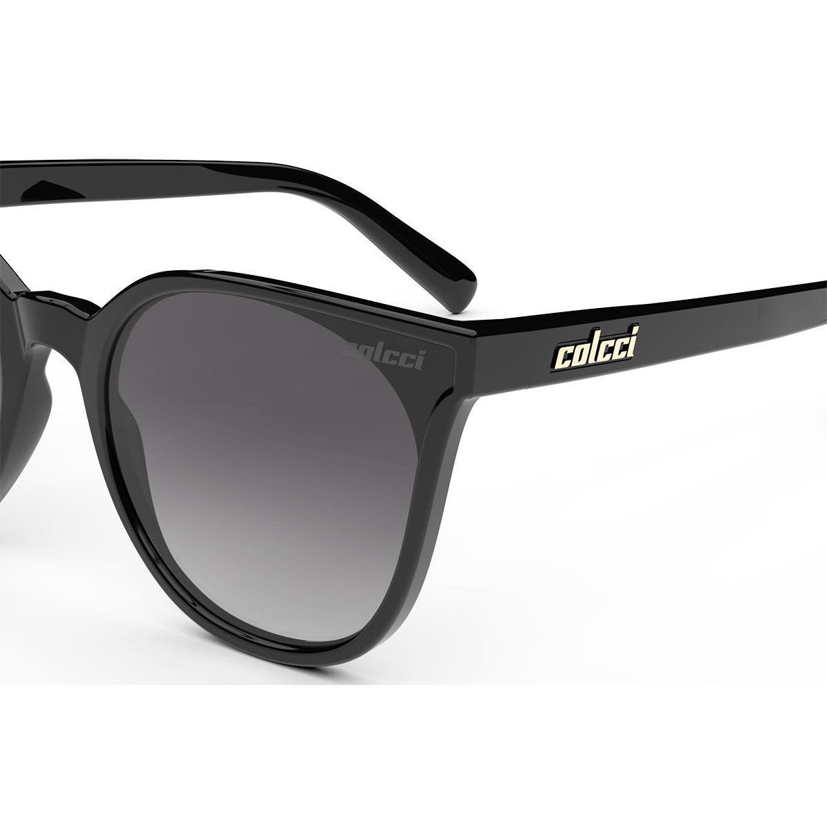 Oculos Solar Infantil Colcci Cora Fun C0206a0233 Preto Brilho Lente Cinza Degrade cat1 Preto 3