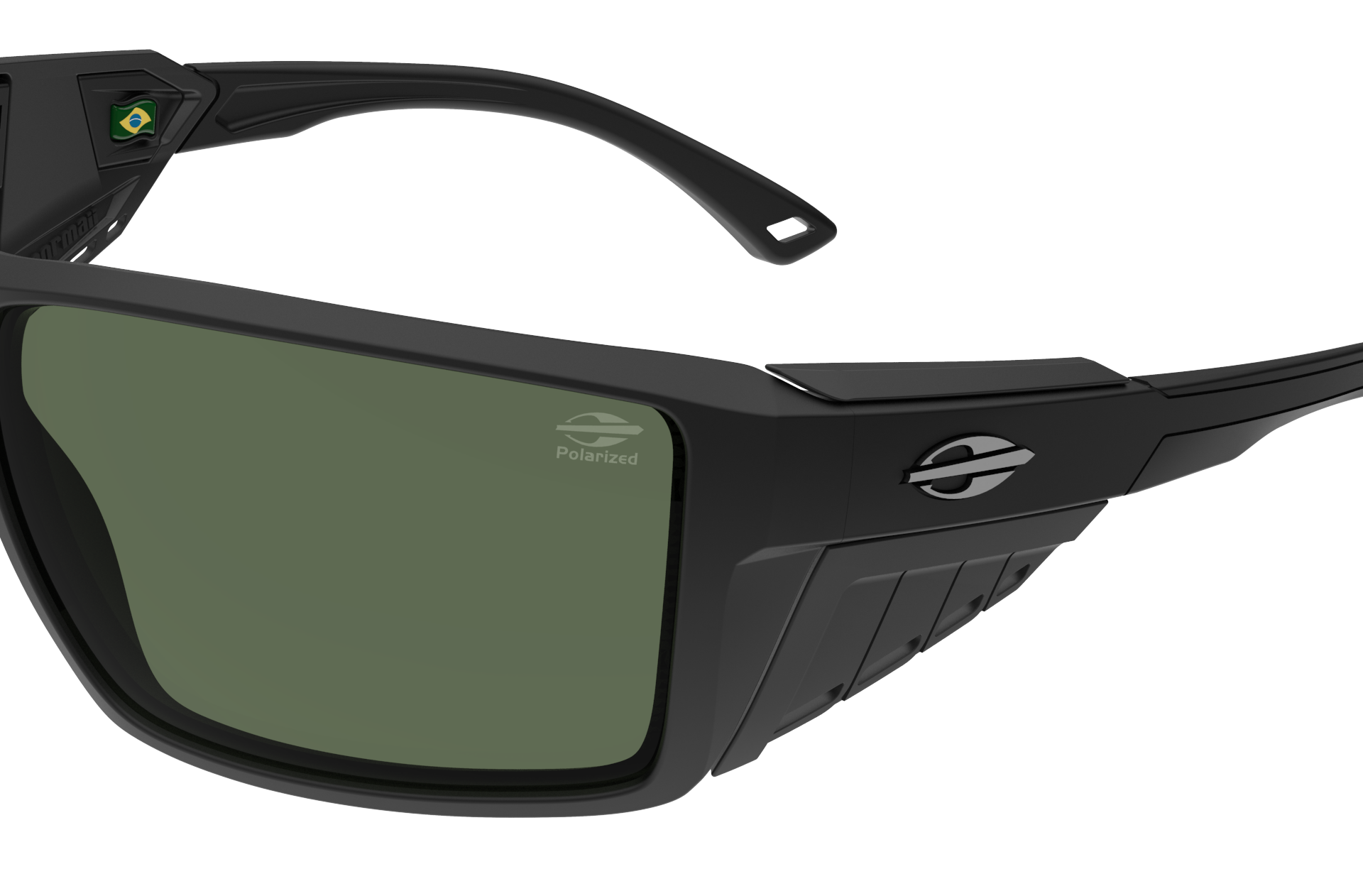 Oculos Solar Mormaii Side Shield S M0164a1489 Preto Fosco Lente Verde Polarizada cat1 Preto 3