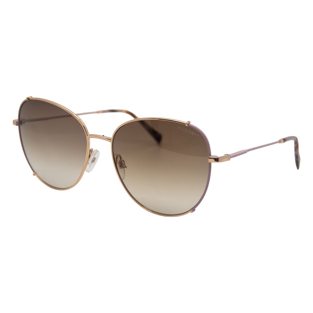 Oculos Solar Hickmann Hi30006 05a Dourado Brilho Lente Marrom Degrade
