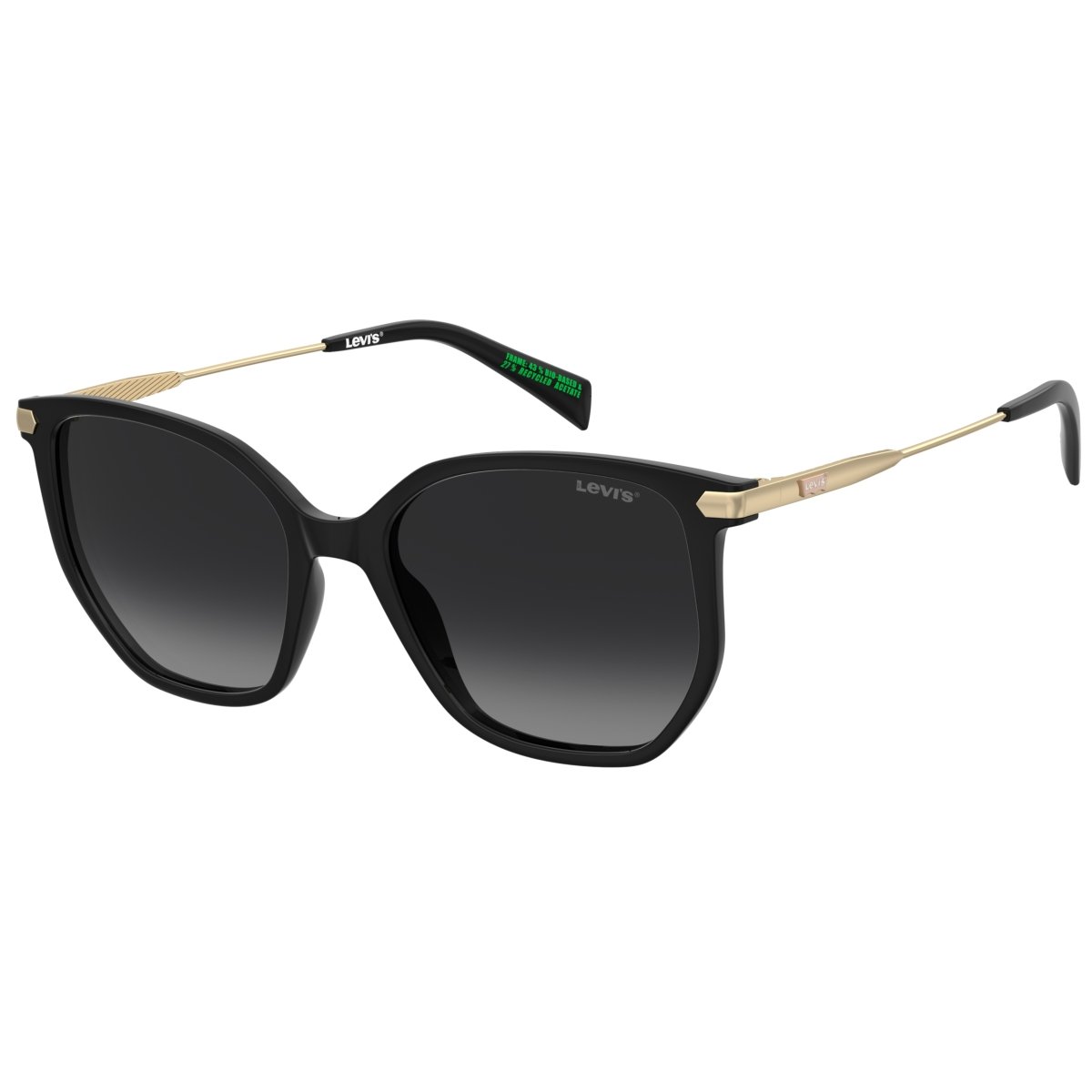 Oculos Solar Levis Lv5094/s 807 54 Preto Brilho Lente Cinza Degrade