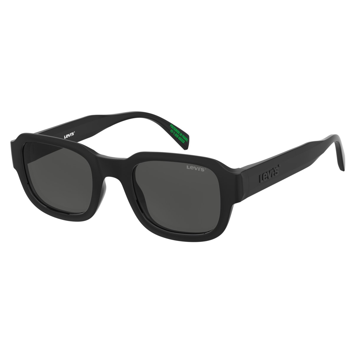 Oculos Solar Levis Lv1101/s 807 50 Preto Brilho Lente Cinza