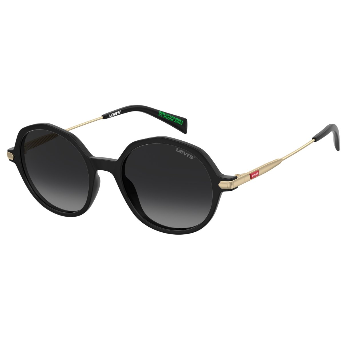 Oculos Solar Levis Lv5095/s 807 51 Preto Brilho Lente Cinza Degrade