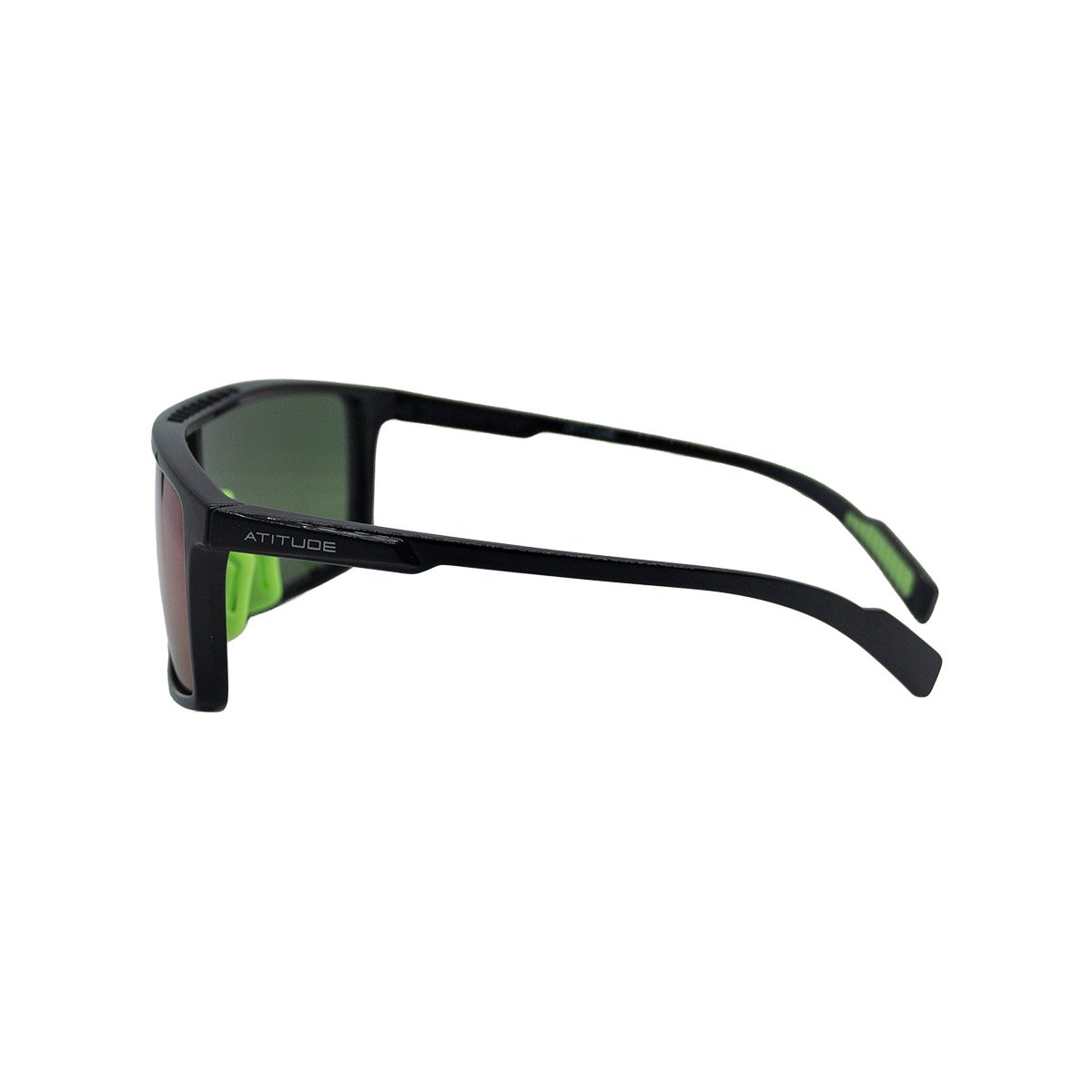 Oculos Solar Atitude At8161m A01s Preto Brilho Lente Verde Espelhada Preto 3
