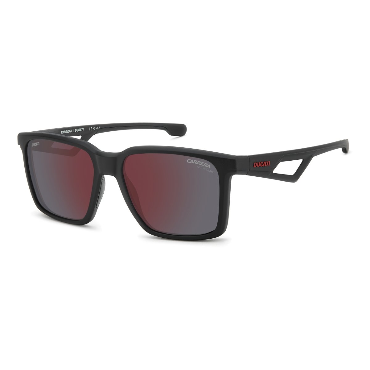 Oculos Solar Carrera Carduc 065/s 003 56 Preto Fosco Lente Vermelho Espelhada Polarizada