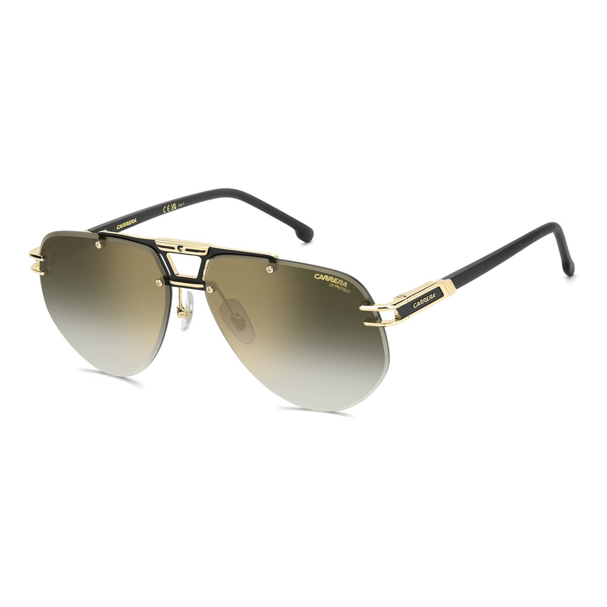 Oculos Solar Carrera 1087/s I46 63 Preto Fosco Lente Dourado Degrade Espelhada