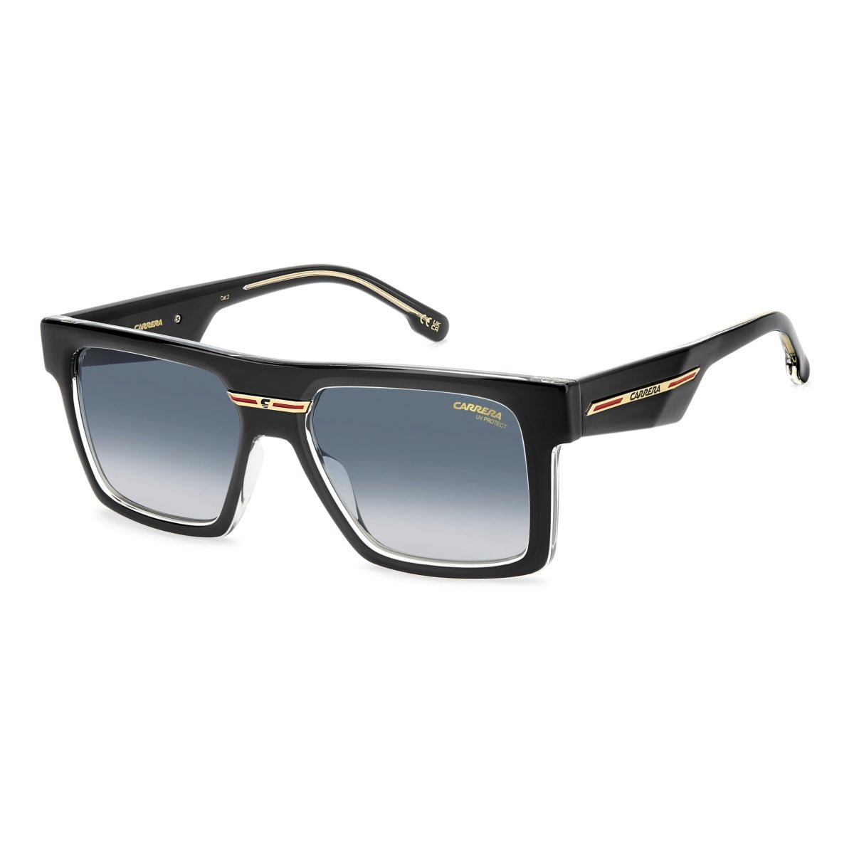 Oculos Solar Carrera Victory C25/s Ei7 55 Preto Brilho Lente Azul Degrade