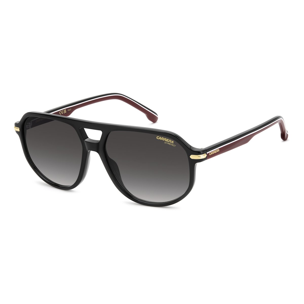 Oculos Solar Carrera 375/s Oit 59 Preto Brilho Lente Cinza Degrade