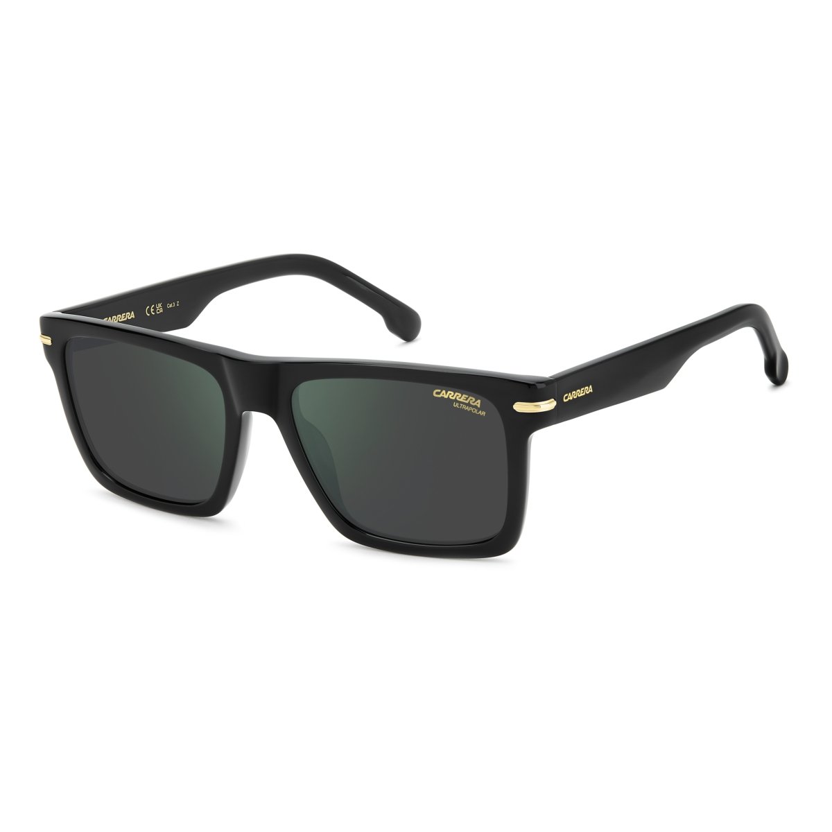 Oculos Solar Carrera 378/s 807 55 Preto Brilho Lente Verde Polarizada