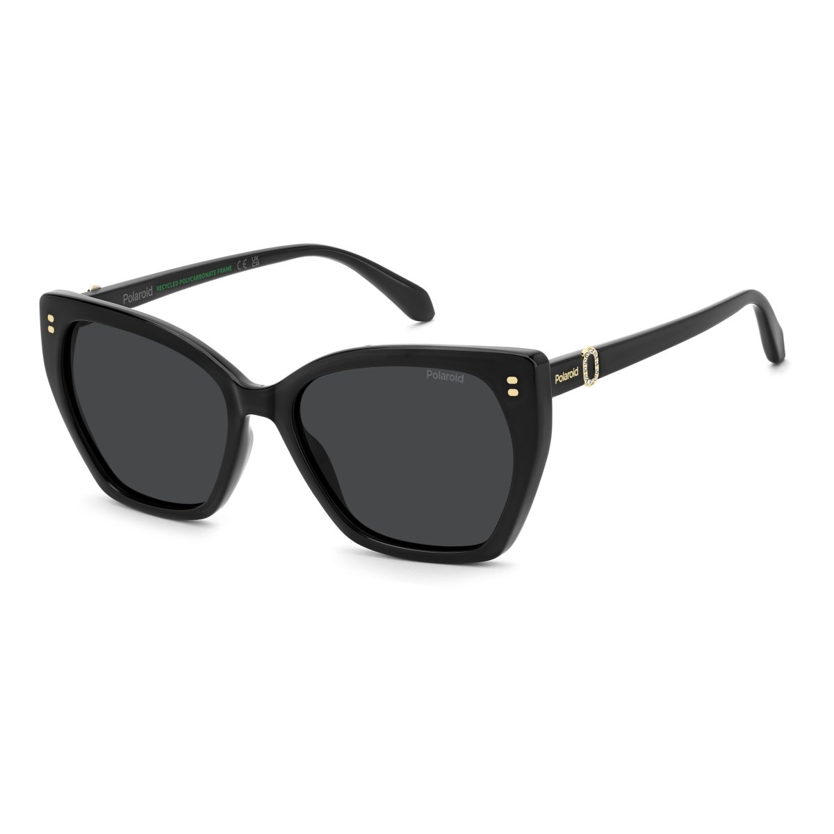 Oculos Solar Polaroid Pld4198/s/x 807 56 Preto Brilho Lente Cinza Polarizada